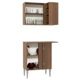 Cocina Emilly Marron 80x186cm con Mesón y sin Pozuelo - COCINAS | Bylmo