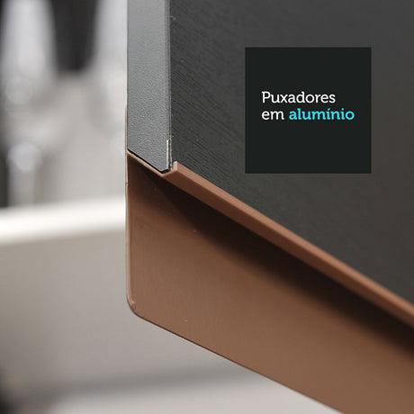 Cocina Reims Negro 120x210cm con Mesón y sin Pozuelo - COCINAS | Bylmo