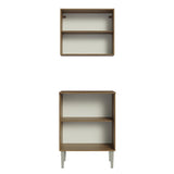 Cocina Emilly Marron y Negro 64x186cm con Mesón y sin Pozuelo - COCINAS | Bylmo