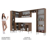 Cocina Integral Emilly Love Marron 385x186cm con Mesón y sin Pozuelo - COCINAS | Bylmo