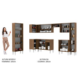 Cocina Integral Emilly Live Marron 513x186cm con Mesón y sin Pozuelo - COCINAS | Bylmo