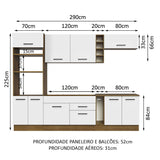 Cocina Integral Agata Marron y Blanco 290x225cm sin Mesón y sin Pozuelo - COCINAS | Bylmo