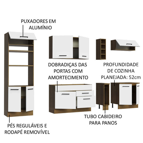 Cocina Integral Agata Marron y Blanco 290x225cm sin Mesón y sin Pozuelo - COCINAS | Bylmo