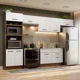 Cocina Integral Agata Marron y Blanco 350x225cm sin Mesón y sin Pozuelo - COCINAS | Bylmo
