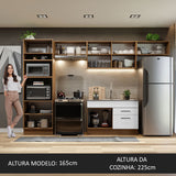 Cocina Integral Agata Marron y Blanco 350x225cm sin Mesón y sin Pozuelo - COCINAS | Bylmo