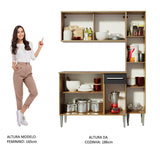 Cocina Integral Emily Gold Marron y Negro 137x186cm con Mesón y sin Pozuelo - COCINAS | Bylmo