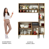 Cocina Integral Emilly Art Marron y Negro 137x186cm con Mesón y sin Pozuelo - COCINAS | Bylmo