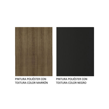 Cocina Integral Emilly Marron y Negro 137x186cm con Mesón de Madera y sin Pozuelo - COCINAS | Bylmo