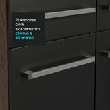 Cocina Integral Emilly Marron y Negro 137x186cm con Mesón y Pozuelo de Acero - COCINAS | Bylmo
