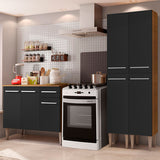 Cocina Integral Emilly Front Marron y Negro 169x186cm con Mesón y sin Pozuelo - COCINAS | Bylmo