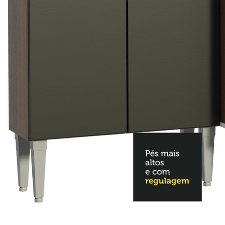 Cocina Integral Emilly 169x186 Marrón y Negro MDP Duradero - COCINAS | Bylmo