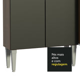 Cocina Integral Emilly Sky Marron y Negro 201x186cm con Mesón y sin Pozuelo - COCINAS | Bylmo
