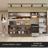 Cocina Integral Emilly Marron 293x186cm con Mesón y sin Pozuelo - COCINAS | Bylmo