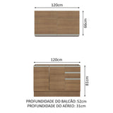 Cocina Integral Glamy Marron 120x225cm sin Mesón y sin Pozuelo - COCINAS | Bylmo