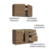 Cocina Integral Glamy Marron 120x225cm sin Mesón y sin Pozuelo - COCINAS | Bylmo