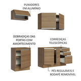 Cocina Integral Glamy 180x225 Marrón Moderna MDP Calidad - COCINAS | Bylmo