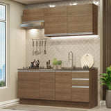 Cocina Integral Glamy 180x225cm Marrón Moderna y Funcional - COCINAS | Bylmo