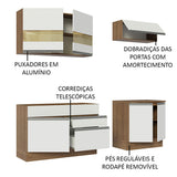 Cocina Integral Glamy Marron y Blanco 200x225cm con Mesón y sin Pozuelo - COCINAS | Bylmo