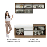 Cocina Integral Glamy Marron y Blanco 200x225cm con Mesón y sin Pozuelo - COCINAS | Bylmo