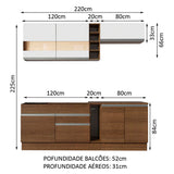 Cocina Integral Parma 220x225 MDP Marrón y Blanco Diseño Moderno - COCINAS | Bylmo