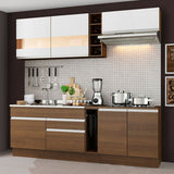 Cocina Integral Parma 220x225 MDP Marrón y Blanco Diseño Moderno - COCINAS | Bylmo