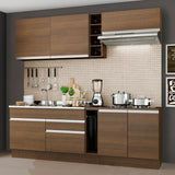 Cocina Integral Parma 220x52x225cm Moderna MDP 6 puertas 2 cajóns 8 entrepaños cierre suave botellero. - COCINAS | Bylmo
