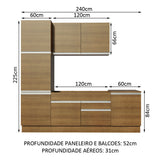 Cocina Integral Bari Marron 240x225cm con Mesón y sin Pozuelo - COCINAS | Bylmo