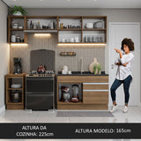 Cocina Integral Glamy Marron 240x225cm con Mesón y sin Pozuelo - COCINAS | Bylmo