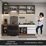 Cocina Integral Glamy Marron y Blanco 240x225cm con Mesón y sin Pozuelo - COCINAS | Bylmo