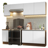 Cocina Integral Glamy Marron y Blanco 240x225cm sin Mesón y sin Pozuelo - COCINAS | Bylmo