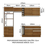 Cocina Integral Jade Marron 270x225cm con Mesón y sin Pozuelo - COCINAS | Bylmo