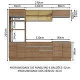 Cocina Integral Glamy Marrón Moderna 270x225cm MDP Siete Capas - COCINAS | Bylmo
