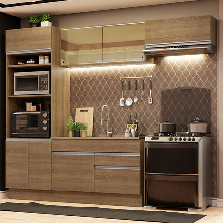 Cocina Integral Glamy Moderna 270x225x52cm Blanco MDP - COCINAS | Bylmo