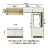 Cocina Integral Glamy 270x225 Marrón y Blanco Diseño Moderno. - COCINAS | Bylmo