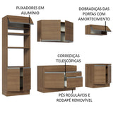 Cocina Integral Glamy 270x225 cm Marrón Moderna MDP Pies regulables de PVC Zócalo extraíble - COCINAS | Bylmo