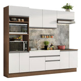 Cocina Integral Glamy 270 Marrón y Blanco Moderna - COCINAS | Bylmo