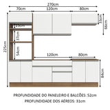 Cocina Integral Glamy 270 Marrón y Blanco Moderna - COCINAS | Bylmo