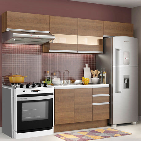 Cocina Integral Marina Marron 280x225cm sin Mesón y sin Pozuelo - COCINAS | Bylmo