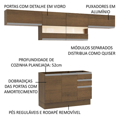 Cocina Integral Marina Marron 280x225cm sin Mesón y sin Pozuelo - COCINAS | Bylmo