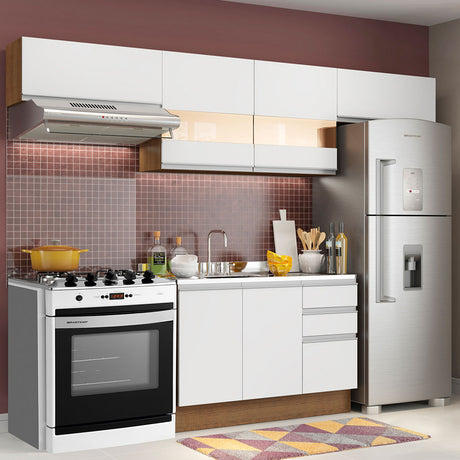 Cocina Integral Marina Marron y Blanco 280x225cm sin Mesón y sin Pozuelo - COCINAS | Bylmo