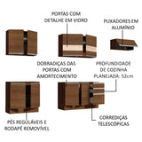 Cocina Integral Marcela Glamy Marron 280x225cm con Mesón y sin Pozuelo - COCINAS | Bylmo