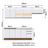 Cocina Integral Marcela Glamy Marron y Blanco 280x225cm con Mesón y sin Pozuelo - COCINAS | Bylmo