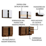 Cocina Integral Marcela Glamy Marron 280x225cm con Mesón sin Pozuelo y Tres Cajones - COCINAS | Bylmo