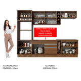 Cocina Integral Vicenza Marron 290x225cm con Mesón sin Pozuelo y con Dos Cajones - COCINAS | Bylmo