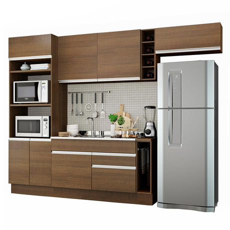 Cocina Integral Safira Glamy Marron 290x225cm sin Mesón y sin Pozuelo - COCINAS | Bylmo