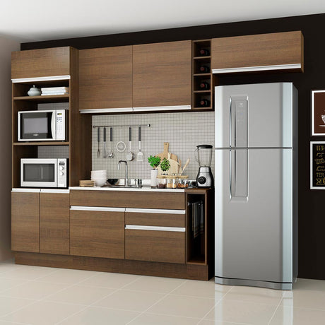 Cocina Integral Safira Glamy Marron 290x225cm sin Mesón y sin Pozuelo - COCINAS | Bylmo