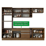 Cocina Integral Vicenza Glamy Marron 290x225cm con Mesón y sin Pozuelo - COCINAS | Bylmo