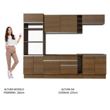 Cocina Integral Vicenza Glamy Marron 290x225cm con Mesón y sin Pozuelo - COCINAS | Bylmo
