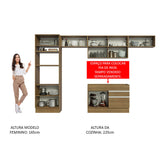 Cocina Integral Glamy Marron 350x225cm con Mesón y sin Pozuelo - COCINAS | Bylmo