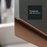 Cocina Integral Reims Negro y Marron 120x210cm con Mesón y sin Pozuelo - COCINAS | Bylmo